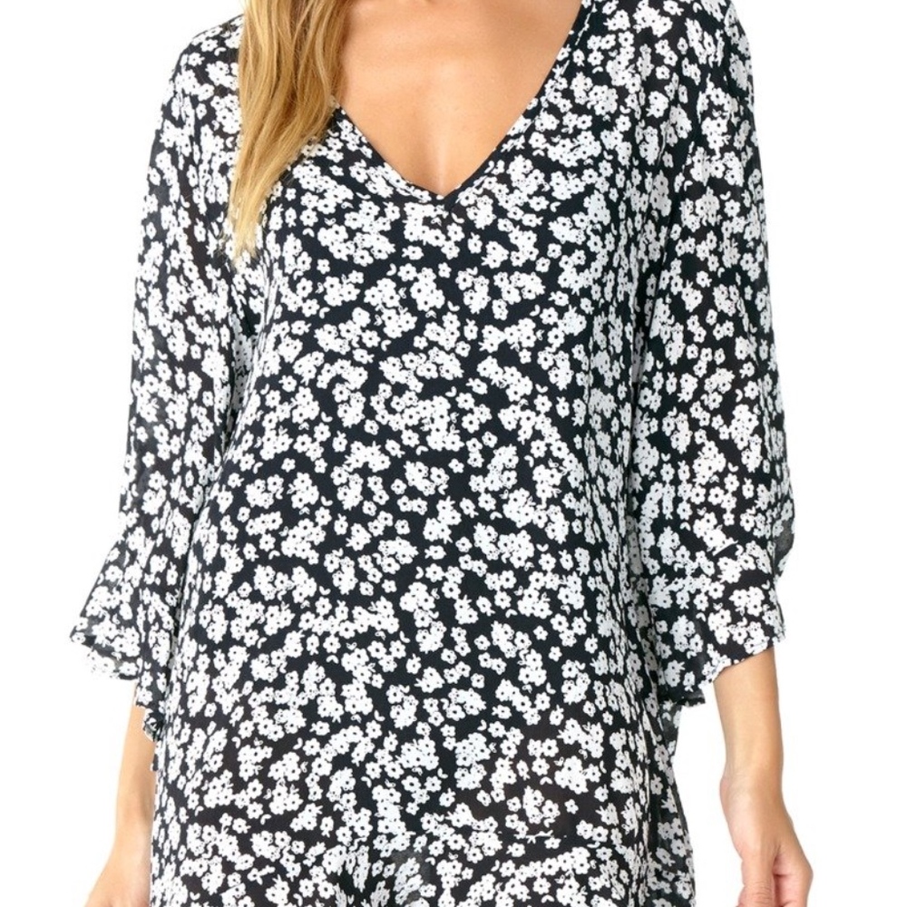 ANNE COLE FLOUNCY TUNIC COVER UP
